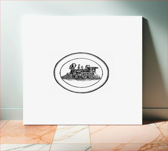 Steam Engine Train Stamp Design From