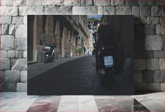 Motorcycles In A Cobbled Alley Μοτοσικλέτες Σε Πλακόστρωτο Σοκάκι Motorcycles In A Cobbled Alley Μοτοσικλέτες Σε Πλακόστρωτο Σοκάκι