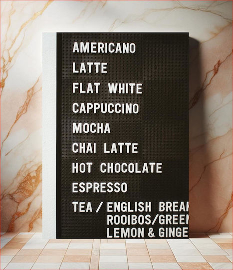 Πίνακας Coffee Menu Sign Πινακίδα Μενού Καφέ 100x150