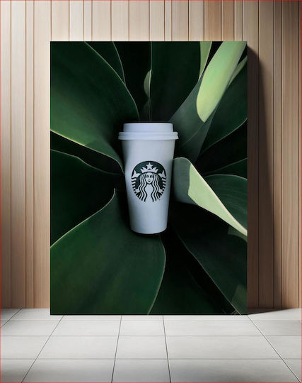 Tablou Cești de Cafea în Plante 80x120 Tablou Cești de Cafea în Plante 80x120