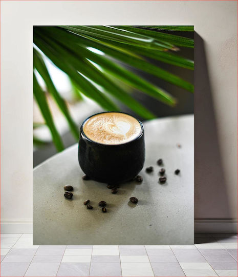 Πίνακας Morning Latte Coffee Beans Πρωινό Latte Κόκκους Καφέ 80x120