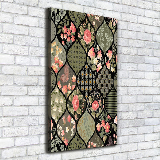 Panou Pânză Dormitor Estetică Decorațiune Design Floral 50x100 Cm