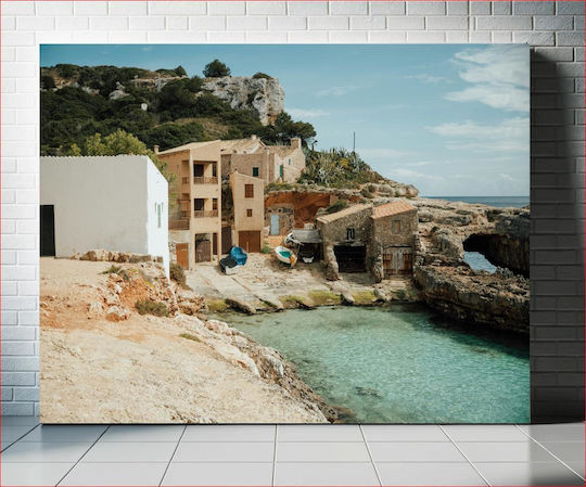 Coastal Village By The Sea Παράκτιο Χωριό Δίπλα Στη Θάλασσα 1 σε Καμβά