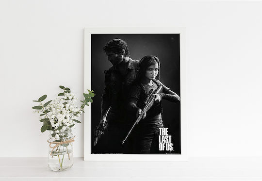 Gaming Poster Last Us Joel & Ellie Gm2391 40cm X 50cm Premium Black Wooden Frame