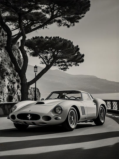 Poster Ferrari 250 Gto Cr059 40cm X 50cm Κορνίζα Φυσικό Ξύλου Μπεζ 63085pd156201f55316