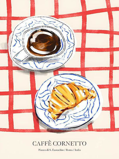 Poster French Breakfast Pst25331 40cm X 50cm Black Wooden Frame