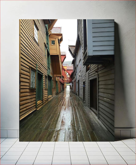 Narrow Alley Of Wooden Houses Στενό Δρομάκι Με Ξύλινα Σπίτια 1
