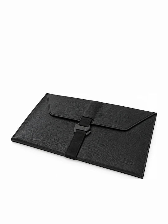 Db Bags Proper Elegant Black Pu Leather 15-inch Laptop Sleeve