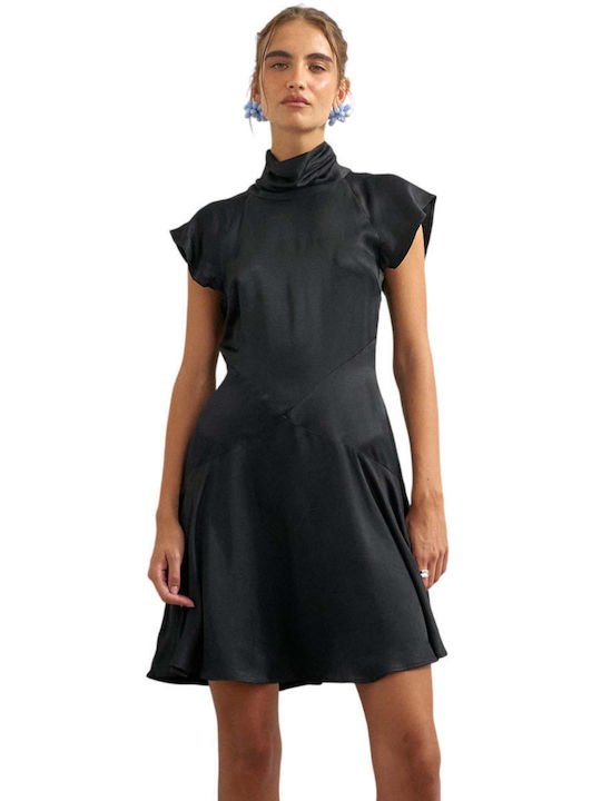 Topshop Mini-Satin-Kleid Schwarz Topshop Mini-Satin-Kleid Schwarz