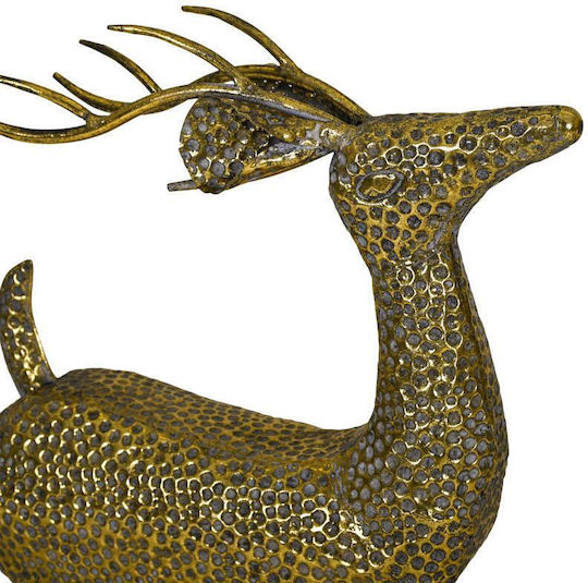 Fylliana Figurină Metalică de Crăciun Cerb Auriu cu Înălțimea de 42 cm