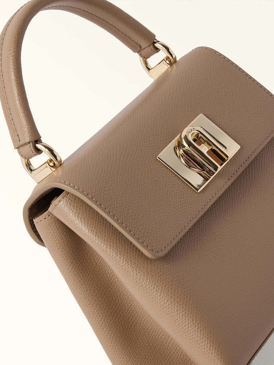 Furla 1927 Дамска кожена чанта за ръка / рамо / през рамо, бежова