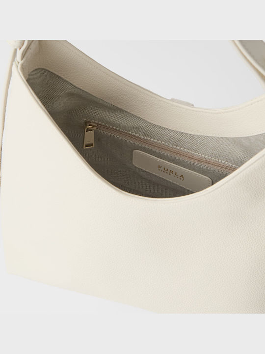 Goccia S Damen-Hobo-Tasche aus Leder Panna