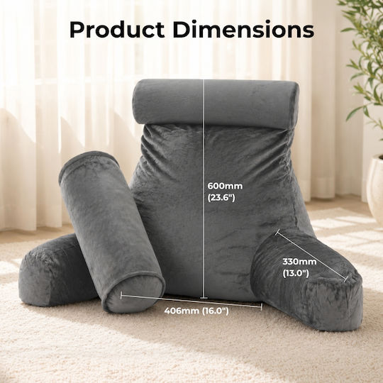 Lumivida Reading Pillow Pernă Medicală pentru Spate Gri