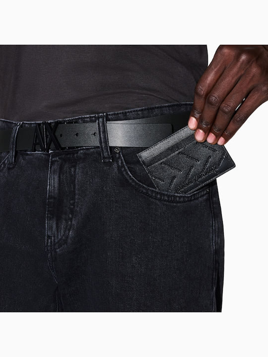 Armani Exchange Portofel Bărbătesc de Piele pentru Carduri Negru Armani Exchange Portofel Bărbătesc de Piele pentru Carduri Negru