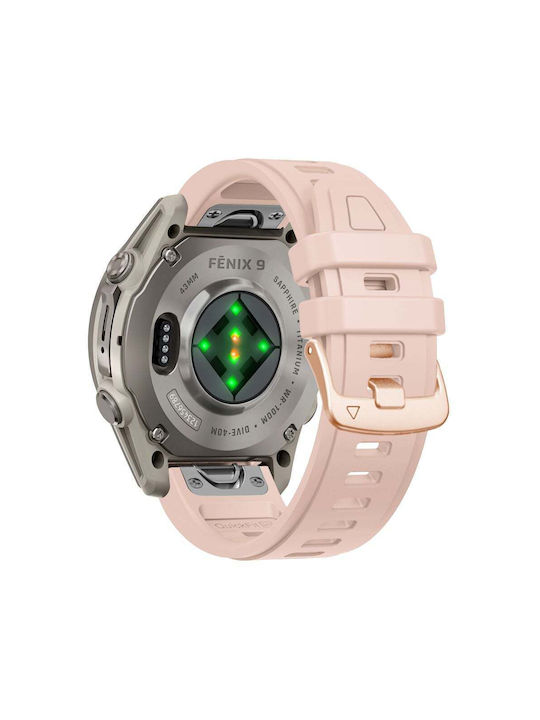 Tech-Protect Силиконова Каишка За Garmin Fenix 5s 5s Plus 6s 6s Pro 7s 8 9 9 Pro 43 Mm Пудрено Розова 5906302399888