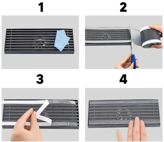 Plastic Shower Drain with Size 7x7cm Grey