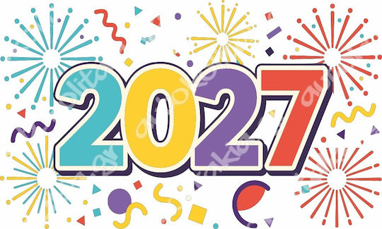 Χριστουγεννιάτικο Αυτοκόλλητο - Happy New Year 35 - 80cm X 48cm