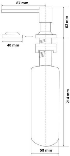 Square Head Built-in Kitchen Dispenser Plastic Beige 400ml