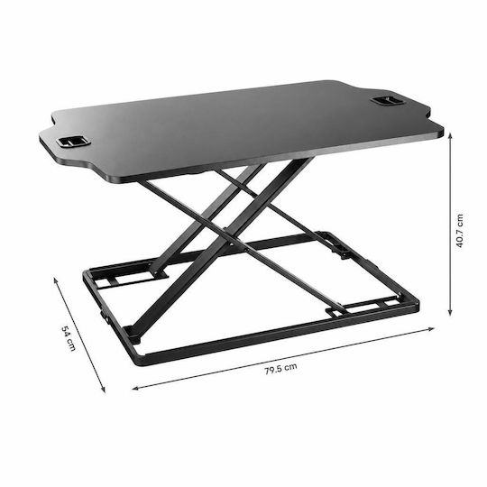 Γραφείο Gaming Ergonomic Standing SD-1 Ξύλινο Μαύρο με Μεταλλικά Πόδια & Ρυθμιζόμενο Ύψος 79.5x54x40.7εκ.