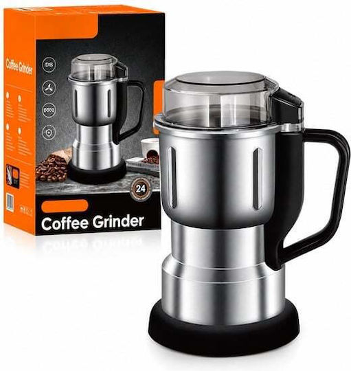 Electric Coffee Grinder 500W with 300g Capacity and Grinding Levels Silver