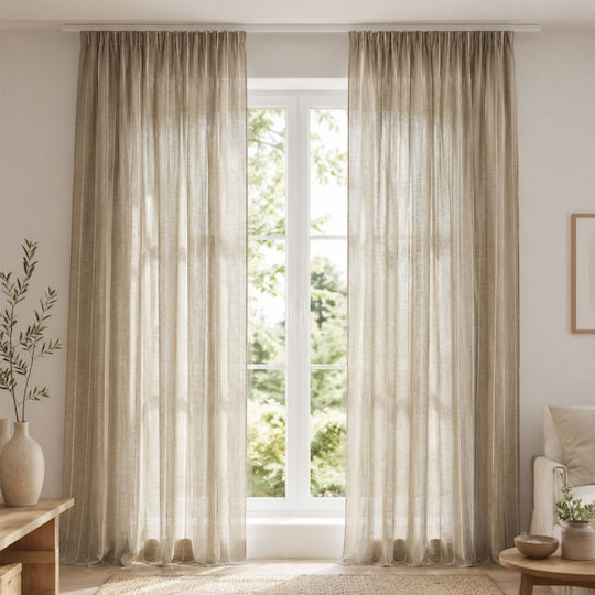 Kraft World Завеса с Перделък в Бежово 270x270 см.