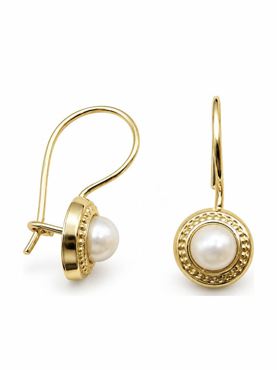 9K Gold Pearl Earrings Sk087afr 9K Gold Pearl Earrings Sk087afr