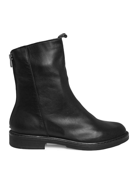 Leather Women's Ankle Boots Black