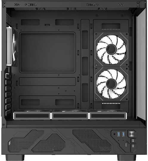 Dervish Mark 1 Gaming Midi Tower Computer Case with Side Window and ARGB Lighting Black