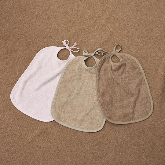 Meyco Bavetă din Material Textil cu Șnur Sand 2 Bucăți Meyco Bavetă din Material Textil cu Șnur Sand 2 Bucăți