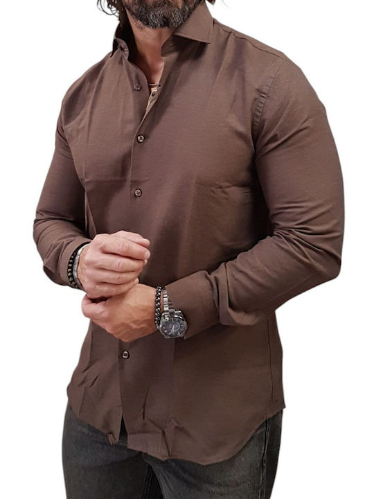 Μακρυμάνικο Πουκάμισο σε Κανονική Γραμμή Brown