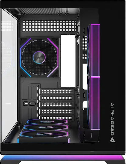 Ironclad Mark 2 Gaming Micro Tower Computer Case with Side Window and ARGB Lighting Black