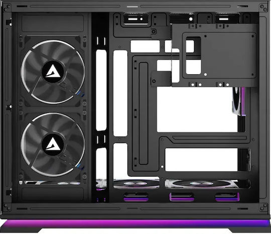 Ironclad Mark 2 Gaming Micro Tower Computer Case with Side Window and ARGB Lighting Black