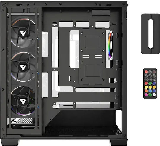 Mirage Mark 3 Gaming Midi Tower Computer Case with Side Window and ARGB Lighting Black