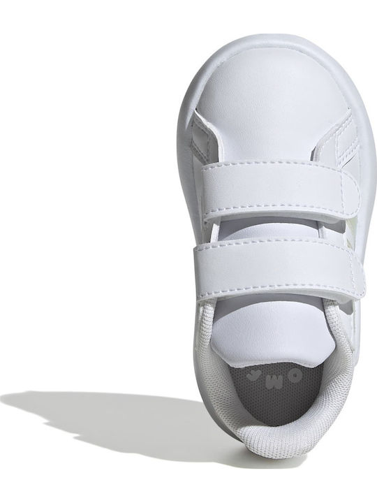 Grand Court 2.0 Kids Sneakers with Hoop & Loop Closure Cloud White / Iridescent / Grey Two