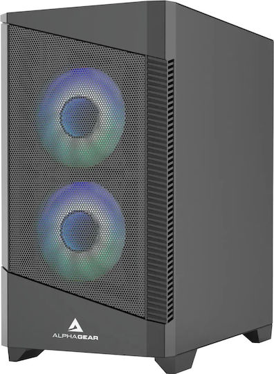 Monarch Gaming Mini Tower Computer Case with Side Window and RGB Lighting Black