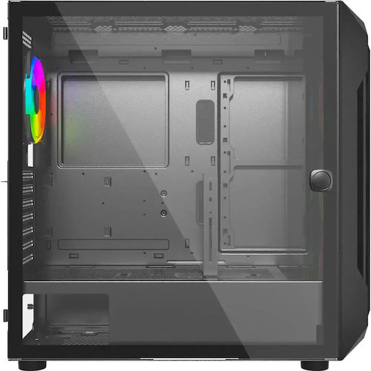 Artisan Argb Gaming Midi Tower Computer Case with Side Window Black