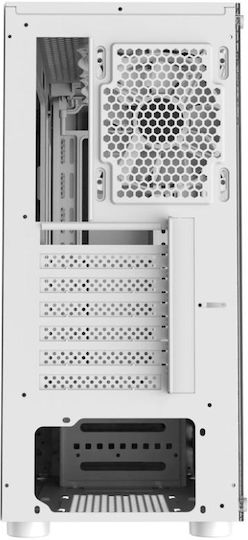 Trickster Gaming Midi Tower Computer Case with Side Window and RGB Lighting White