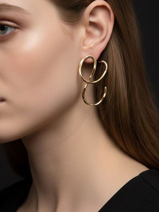 Gold Steel Convertible Earrings