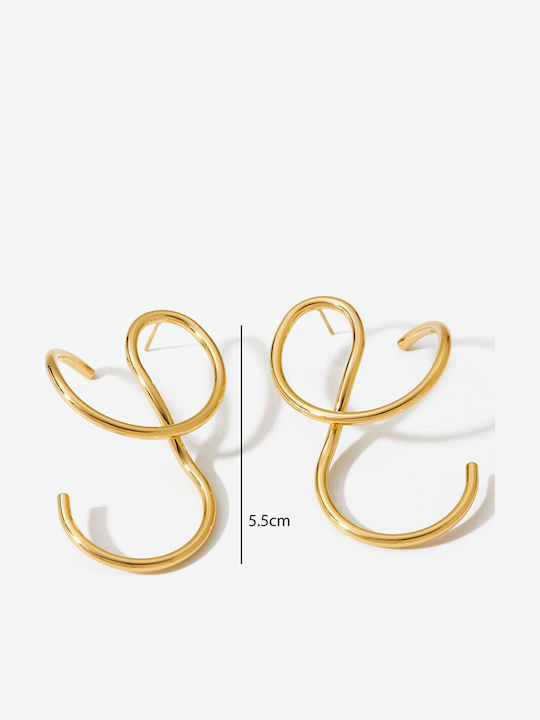 Gold Steel Convertible Earrings