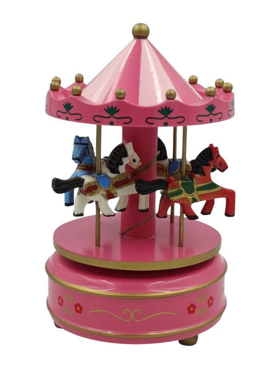 Trademarkt Pink Christmas Decorative Carousel with Music 18x11x11cm