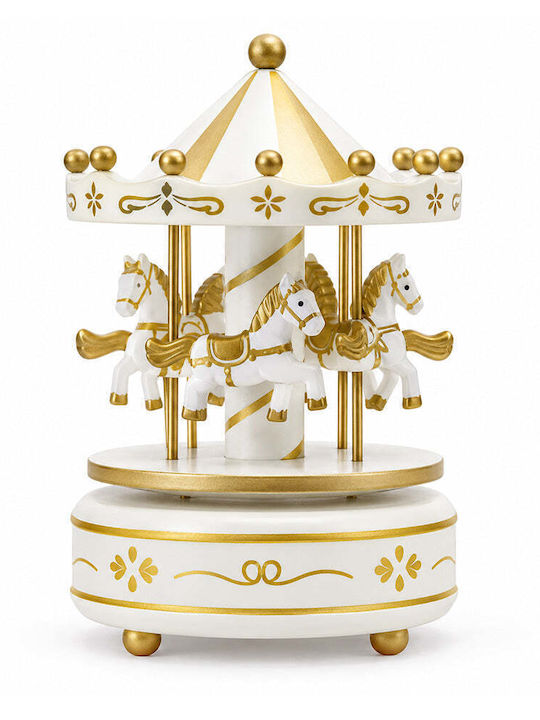 Trademarkt Christmas Decorative Carousel Light Blue with Music 18x11x11cm