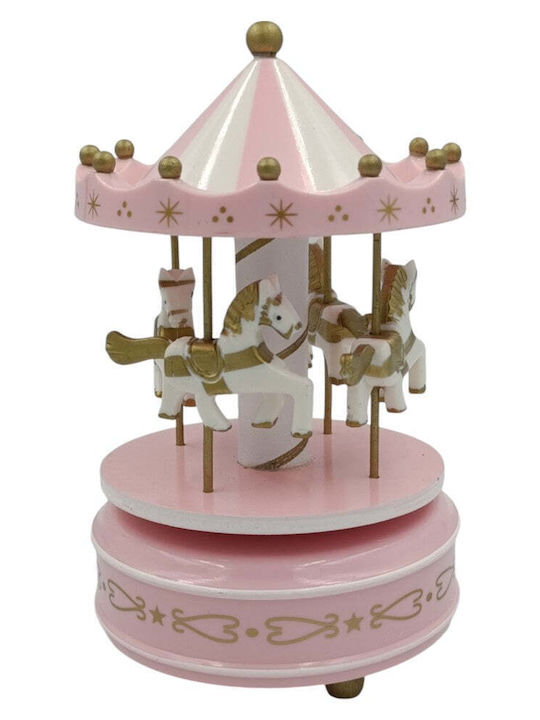 Trademarkt Pink Christmas Decorative Carousel with Music 18x11x11cm