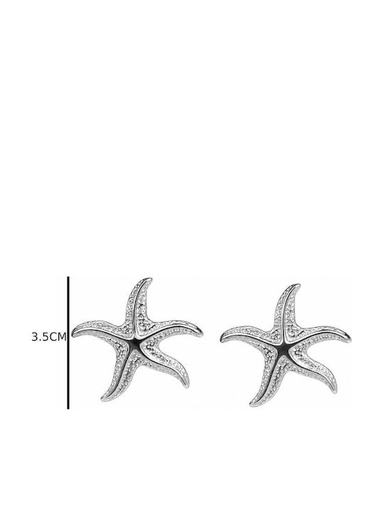 Women's Silver Stainless Steel Starfish Earrings Women's Silver Stainless Steel Starfish Earrings