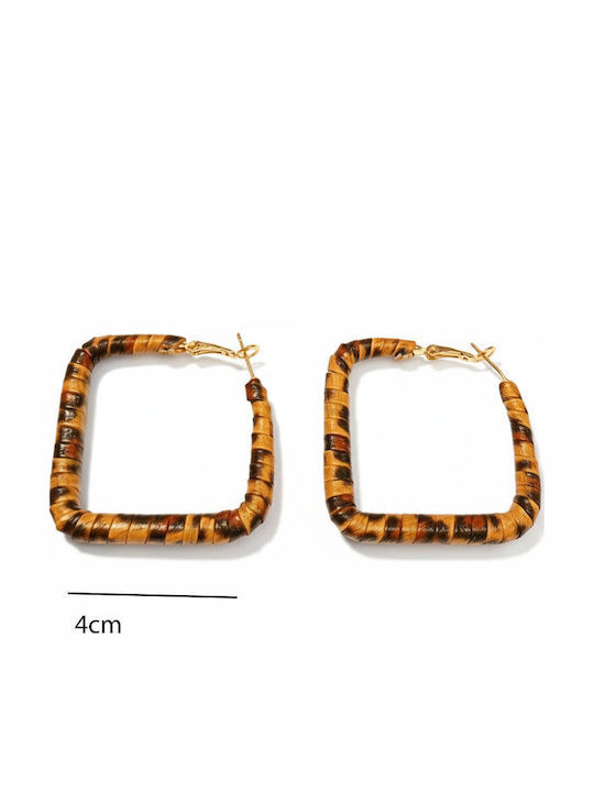 Square Animal Print Hoop Earrings