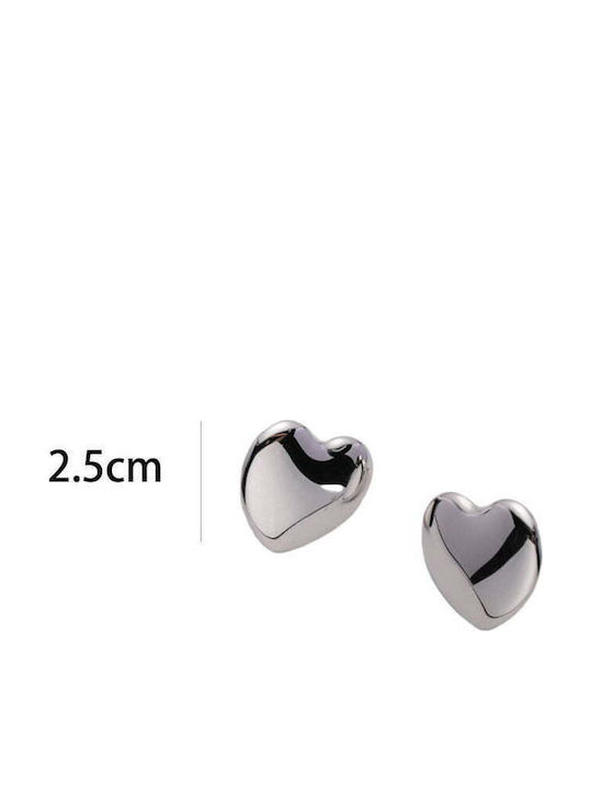 Steel Earrings Smooth Heart Shape Gold