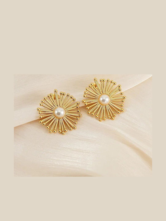 Gold Stainless Steel Stud Earrings