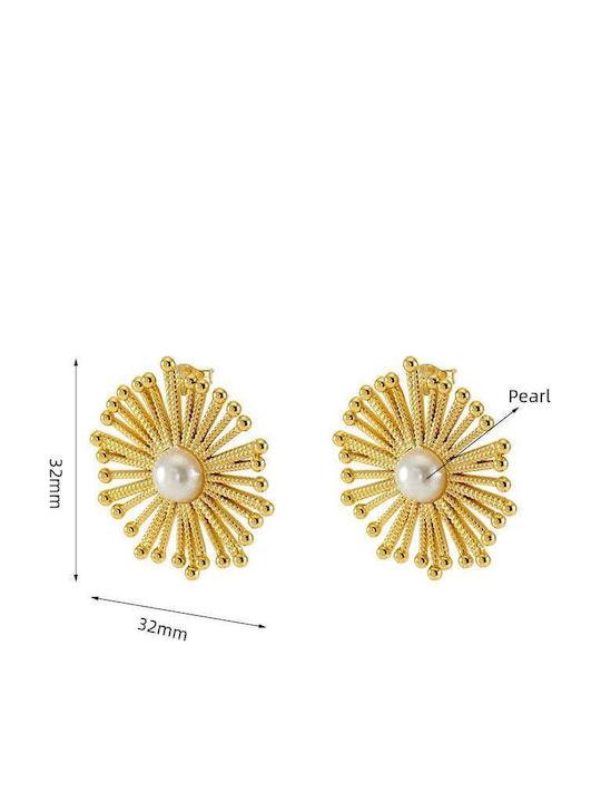 Gold Stainless Steel Stud Earrings