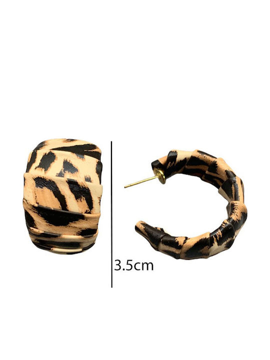 Light-Colored Animal Print Hoop Earrings