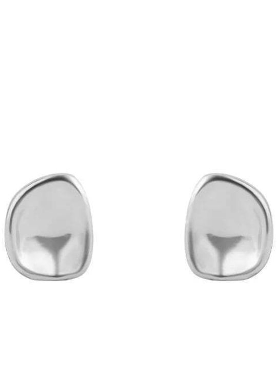 Stainless Steel Oval Smooth Earrings Gold