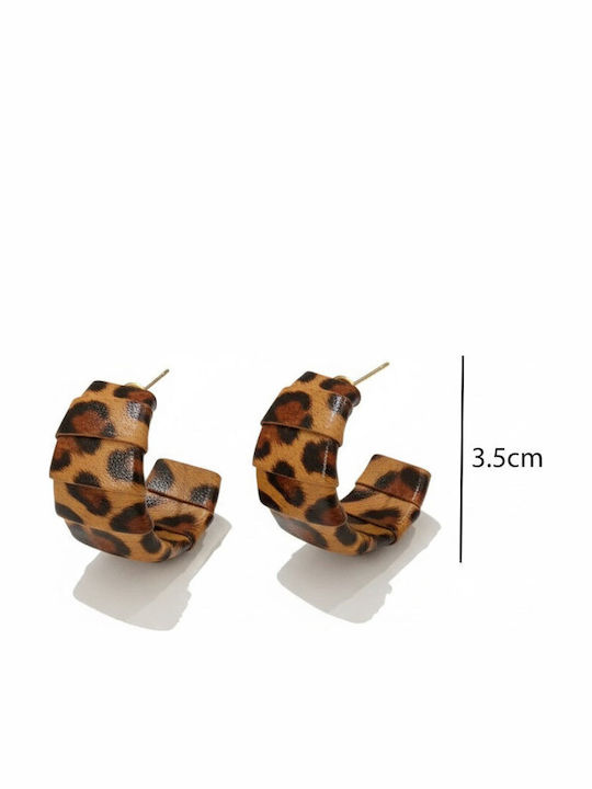 Dark Animal Print Hoop Earrings